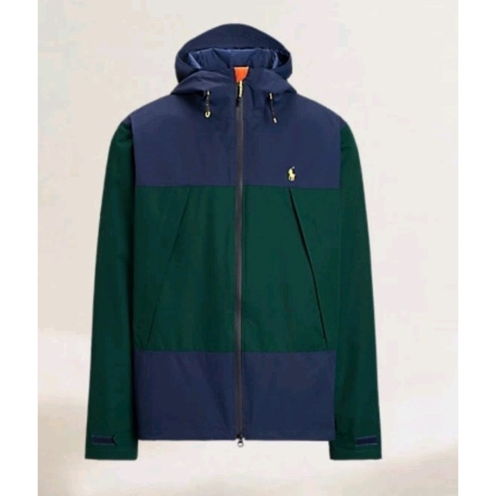 Polo Ralph Lauren Hooded Paneled Windbreaker Jacket with Pony - Navy, Green - S
